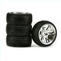 Duratrax DTXC2814  7-Spoke Chrome 10mm Off-Set ST, Radial (4)