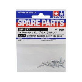 Tamiya TAM50577  3x10mm Self Tapping Screws (10)