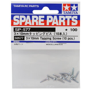 Tamiya TAM50577  3x10mm Self Tapping Screws (10)