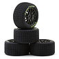 Proline Racing PRO1030310  1/12 Goodyear Eagle Dirt Tire F/R MTD Gray Wheels (4): Losi NASCAR