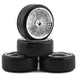 Firebrand RC FBR1WHEOGC584  OG D Pre-Mounted Slick Drift Tires (4) (Chrome) w/Firesickle Tires, 12mm Hex & 3mm Offset