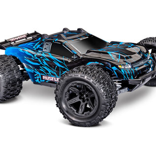 Traxxas TRA67464-4-BLUE  Rustler 4X4 BL-3S HD Blue