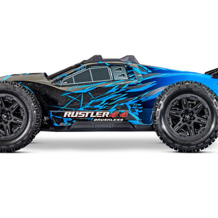 Traxxas TRA67464-4-BLUE  Rustler 4X4 BL-3S HD Blue