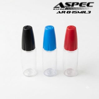 ASPEC Racing AR-B-15MIL3 ASPEC Racing 15ml Clear Plastic Needle Drop Bottle (Black, Blue, Red) (3pcs)