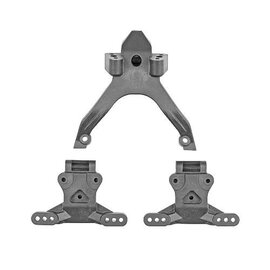 Team Associated ASC92587  RC10B7.1 FT Top Plate And Ballstud Mounts, Carbon