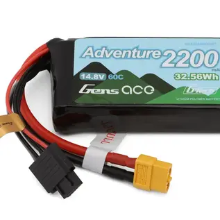 Gens Ace GEA224S60X6GT  4S 60C G-Tech Adventure LiPo Battery (14.8V/2200mAh) w/XT60 Connector