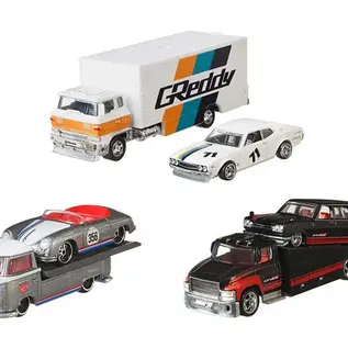 Mattel MTTFLF56_BOX  Hot Wheels Premium Team Transporters Assorted Truck & Race Car (Random)