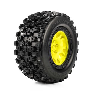 Proline Racing PRO1013116  1/5 Limited Edition Badlands MX43 Pro-Loc Front/Rear Tires Mounted 24mm Yellow/Black Impulse (2): X-MAXX