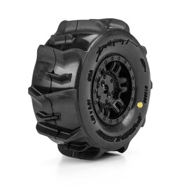 Proline Racing PRO1030911  1/16 Dumont Front/Rear Paddle Tires Mounted 12mm Black Split Six (4): ARRMA MOJAVE GROM