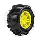 Proline Racing PRO1031212  1/16 Dumont Front/Rear Paddle Tires Mounted 12mm Yellow Split Six (2): ARRMA MINI KRATON