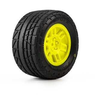 Proline Racing PRO1034512  1/16 Menace Front/Rear Street Tires Mounted 12mm Yellow Split Six (2): ARRMA MINI KRATON