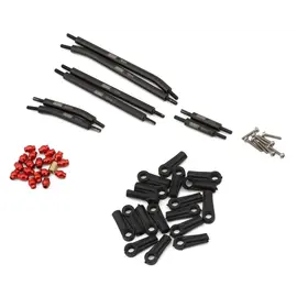 Injora INJSCX24-92BK  SCX24 Steel High Clearance Suspension Links Set (155mm Wheelbase) (Black) (Gladiator/Power Wagon)