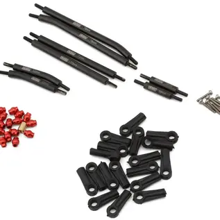 Injora INJSCX24-92BK  SCX24 Steel High Clearance Suspension Links Set (155mm Wheelbase) (Black) (Gladiator/Power Wagon)