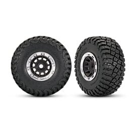 Traxxas TRA10870-STBLK  1.4" Black & Chrome Wheels w/ BFG Mud-Terrain Tires (2)