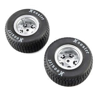 TLR / Team Losi LOS-4641  Hoosier Tires, Soft, Mounted, Satin Aluminum, Left/Right (2): 22S DLM