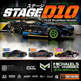 HPI HPI Stage-D10 Flux 1/10 2WD Brushless RTR Drift Car w/Ford Mustang GT RTR S650 Body