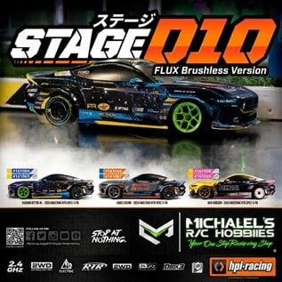 HPI HPI Stage-D10 Flux 1/10 2WD Brushless RTR Drift Car w/Ford Mustang GT RTR S650 Body