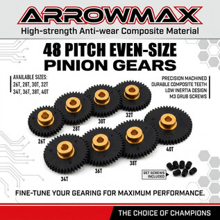 Arrowmax AM Arrowmax "SL" Molded Composite 48P Pinion Gear (3.17mm Bore) Available (25t - 40T)