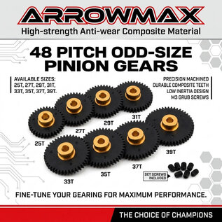 Arrowmax AM Arrowmax "SL" Molded Composite 48P Pinion Gear (3.17mm Bore) Available (25t - 40T)