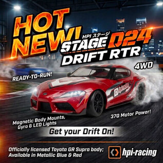 HPI HPI Stage-D24 1/24 2WD Brushed RTR Drift Car w/2024 Toyota GR Supra Body