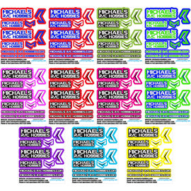 MRC Hobbies Products MRCG110MixedPack  MRC 1/12 Sticker Sheet - Mix Colors Pack