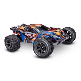 Traxxas TRA37454-4  Orange Rustler 2WD Brushless