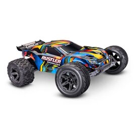 Traxxas TRA37454-4-YLW  Yellow Rustler 2WD Brushless
