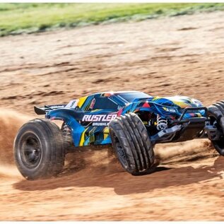 Traxxas TRA37454-4-YLW  Yellow Rustler 2WD Brushless