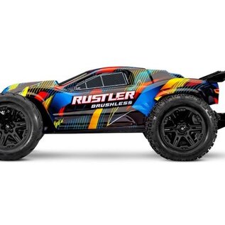 Traxxas TRA37454-4-YLW  Yellow Rustler 2WD Brushless