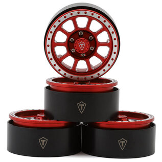 TREAL TLHTWHEELS-05  1.9" Type C Multi-Spoke Aluminum Crawler Beadlock Wheels (Red) (4) (116g ea)