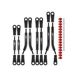 Injora INJSCX24-90BK  Axial SCX24 Stainless Steel High Clearance Suspension Links Set (Black) (132mm Wheelbase) (C10/JLU/Bronco/Base Camp/4Runner)