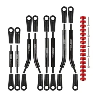 Injora INJSCX24-90BK  Axial SCX24 Stainless Steel High Clearance Suspension Links Set (Black) (132mm Wheelbase) (C10/JLU/Bronco/Base Camp/4Runner)