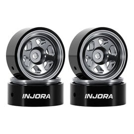Injora INJW7001TI-18  Injora Axial SCX30 D18 0.7" 6-Spoke Aluminum Micro Rock Crawler Beadlock Wheels (Titanium) (4) (4g ea)