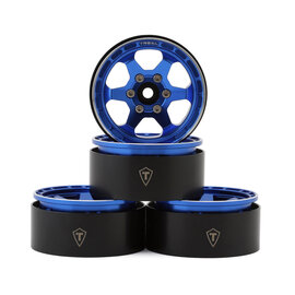 TREAL TLHTWHEEL-136  Type H 1.9" 6-Spoke Beadlock Wheels (Blue) (4)