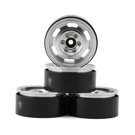 TREAL TLHTWHEEL-154  Type G 1.9" Vintage Wagon Beadlock Wheels (Silver) (4) (129.5g)