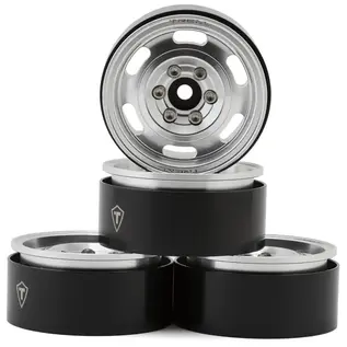TREAL TLHTWHEEL-154  Type G 1.9" Vintage Wagon Beadlock Wheels (Silver) (4) (129.5g)