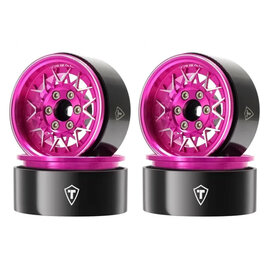 TREAL TLHTWHEEL-170  Type V 1.9" V-Spoke Beadlock Wheels (Pink) (4)