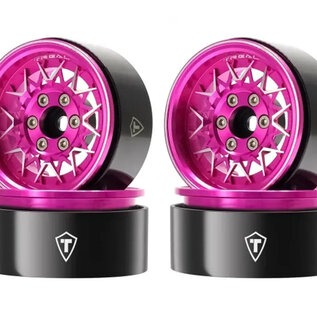 TREAL TLHTWHEEL-170  Type V 1.9" V-Spoke Beadlock Wheels (Pink) (4)