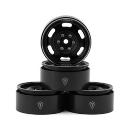 TREAL TLHTWHEEL-53  Type G 1.9" Vintage Wagon Beadlock Wheels (Black) (4) (129.5g)