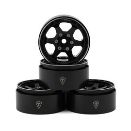 TREAL TLHTWHEEL-68  Type H 1.9" 6-Spoke Beadlock Wheels (Black) (4)