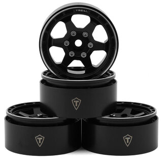 TREAL TLHTWHEEL-68  Type H 1.9" 6-Spoke Beadlock Wheels (Black) (4)