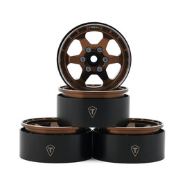 TREAL TLHTWHEEL-69  Type H 1.9" 6-Spoke Beadlock Wheels (Copper) (4)