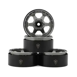 TREAL TLHTWHEEL-70  Type H 1.9" 6-Spoke Beadlock Wheels (Grey) (4)