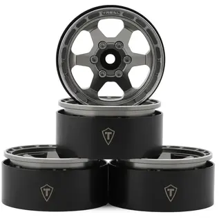 TREAL TLHTWHEEL-70  Type H 1.9" 6-Spoke Beadlock Wheels (Grey) (4)