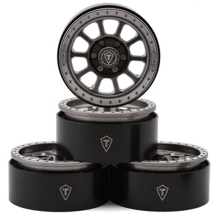 TREAL TLHTWHEELS-07  1.9" Type C Multi-Spoke Aluminum Crawler Beadlock Wheels (Titanium) (4) (116g ea)