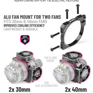 Hudy HUD293190  HUDY Aluminum Dual Motor Fan Mount Dia 42mm (2×30mm / 2×40mm)