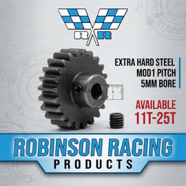 Robinson Racing Robinson Racing Extra Hard Steel Mod1 Pinion Gear w/5mm Bore (Available 11T-25T)