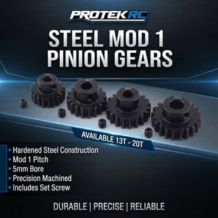 Protek RC ProTek RC Steel Mod 1 Pinion Gear (5mm Bore) (Available 13T-20T)