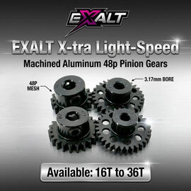 EXALT Exalt X-tra Light-Speed Machined Aluminum 48p Pinion Gears (3.17mm Bore)(Available 16T-36T)
