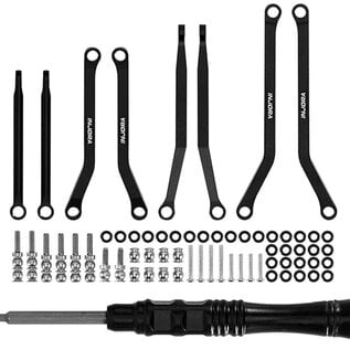 Injora INJSCX30-02BK  Injora Axial SCX30 Aluminum High Clearance Suspension Links Set (Black)